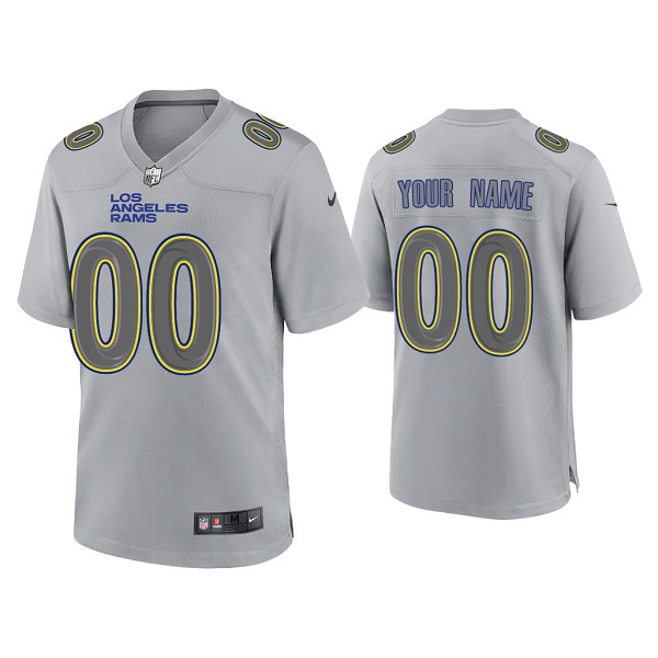 Men's Los Angeles Rams Active Player Custom Grey Atmosphere Fashion Stitched Game Jersey